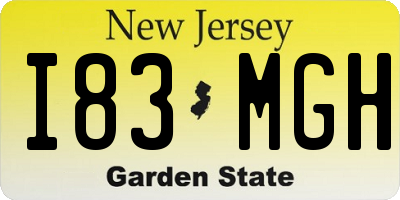 NJ license plate I83MGH