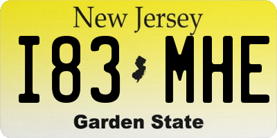 NJ license plate I83MHE