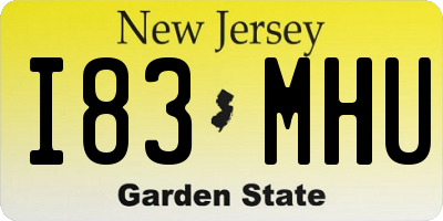 NJ license plate I83MHU