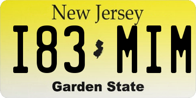 NJ license plate I83MIM