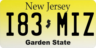 NJ license plate I83MIZ