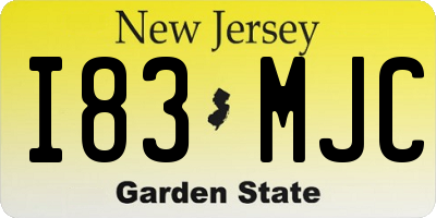 NJ license plate I83MJC
