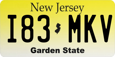 NJ license plate I83MKV