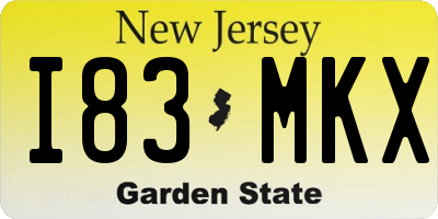 NJ license plate I83MKX