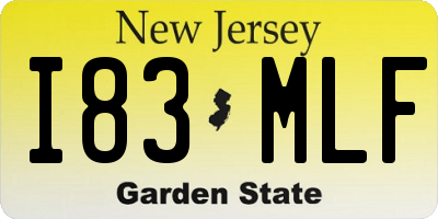 NJ license plate I83MLF