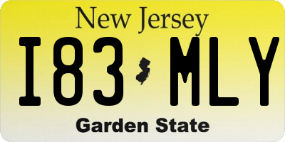 NJ license plate I83MLY