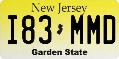 NJ license plate I83MMD