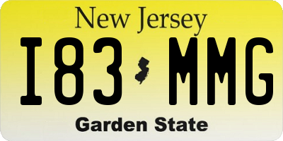 NJ license plate I83MMG