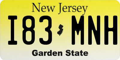 NJ license plate I83MNH
