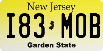 NJ license plate I83MOB