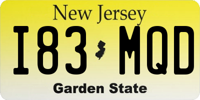 NJ license plate I83MQD