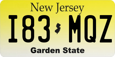 NJ license plate I83MQZ
