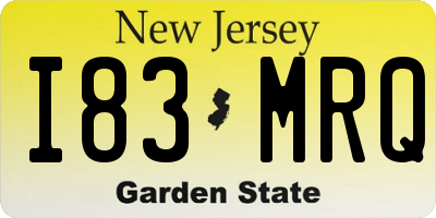 NJ license plate I83MRQ