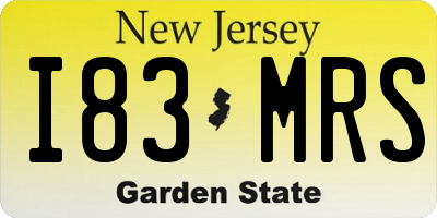 NJ license plate I83MRS