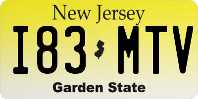 NJ license plate I83MTV