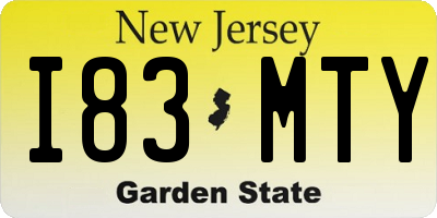 NJ license plate I83MTY