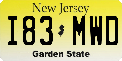 NJ license plate I83MWD