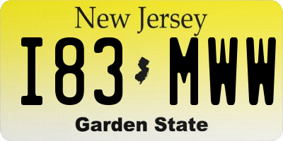 NJ license plate I83MWW