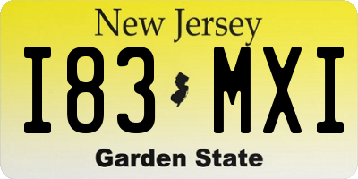 NJ license plate I83MXI