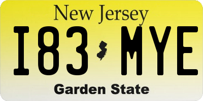 NJ license plate I83MYE