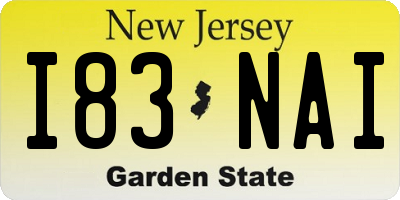NJ license plate I83NAI