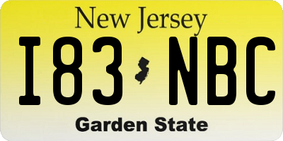 NJ license plate I83NBC