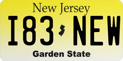 NJ license plate I83NEW