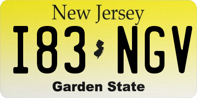 NJ license plate I83NGV