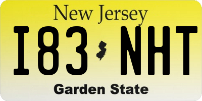 NJ license plate I83NHT