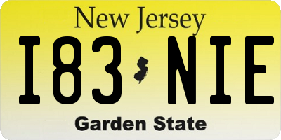 NJ license plate I83NIE