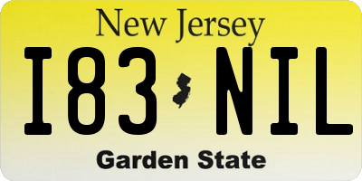 NJ license plate I83NIL