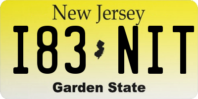 NJ license plate I83NIT