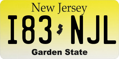 NJ license plate I83NJL