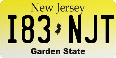 NJ license plate I83NJT