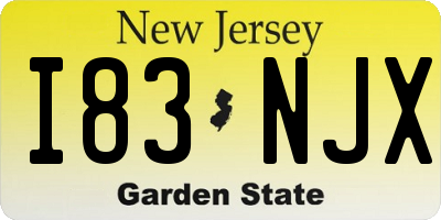 NJ license plate I83NJX
