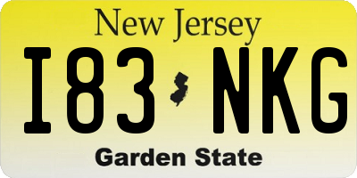 NJ license plate I83NKG