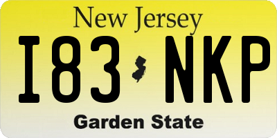 NJ license plate I83NKP