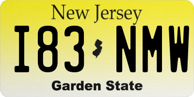 NJ license plate I83NMW