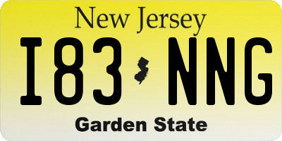 NJ license plate I83NNG