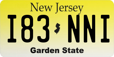 NJ license plate I83NNI