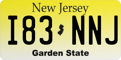NJ license plate I83NNJ