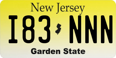 NJ license plate I83NNN