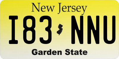 NJ license plate I83NNU