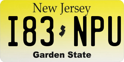 NJ license plate I83NPU