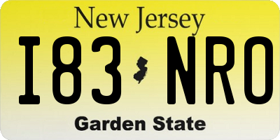 NJ license plate I83NRO