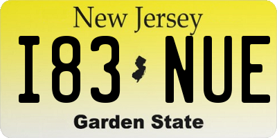 NJ license plate I83NUE