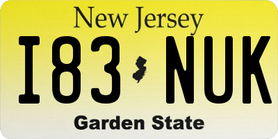 NJ license plate I83NUK