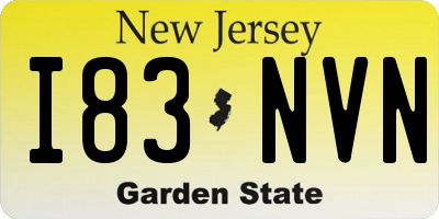 NJ license plate I83NVN