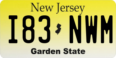 NJ license plate I83NWM