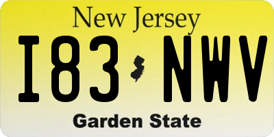 NJ license plate I83NWV